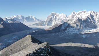 View from Kala Pattar to Khumbu Glacier